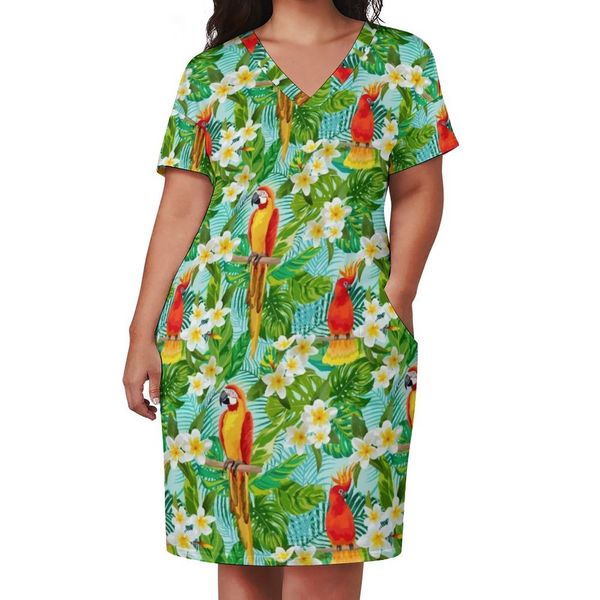 plus size dresses tropical parrot casual floral leaves print cute holiday short sleeve street wear pattern size 4xl 5xl 230202, Black
plus size dresses tropical parrot casual floral leaves print cute holiday short sleeve street wear pattern size 4xl 5xl 230202, Black