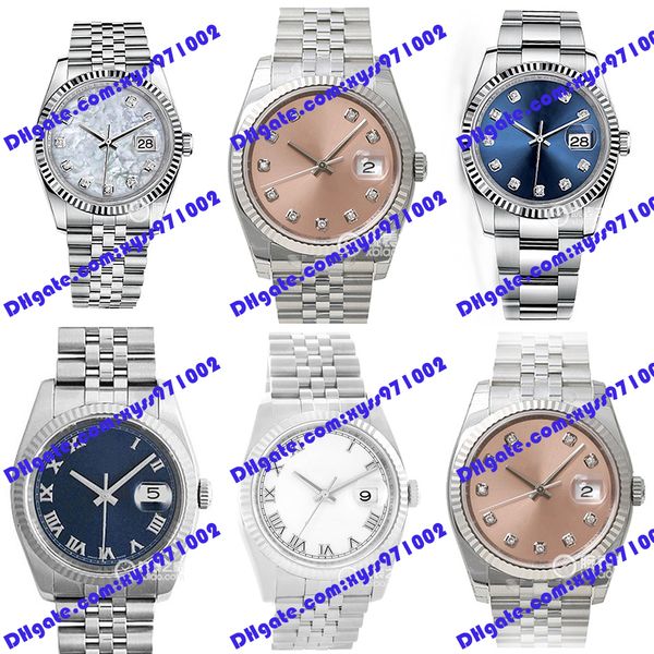 6 model highquality watch 2813 automatic mechanical watches 36mm pink diamond dial 116234 blue women's watch stainless steel strap sapp, Slivery;brown
6 model highquality watch 2813 automatic mechanical watches 36mm pink diamond dial 116234 blue women's watch stainless steel strap sapp, Slivery;brown
