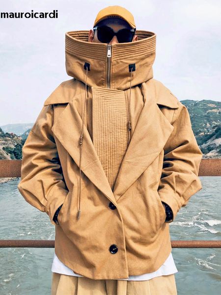 men's trench coats mauroicardi spring autumn oversized cool black green khaki windproof windbreaker men hood long sleeve zip up europea, Tan;black
men's trench coats mauroicardi spring autumn oversized cool black green khaki windproof windbreaker men hood long sleeve zip up europea, Tan;black