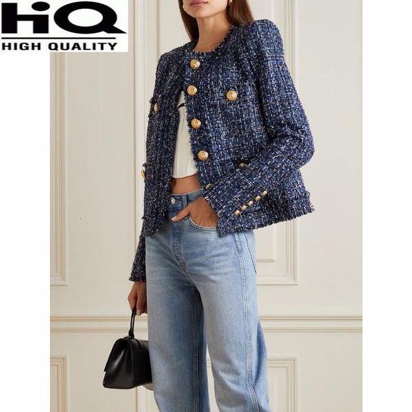 womens jackets women fashion temperament round neck single breasted shoulder pads short tweed jacket 230202, Black;brown
womens jackets women fashion temperament round neck single breasted shoulder pads short tweed jacket 230202, Black;brown