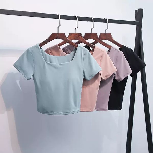 luluwomen yoga clothing women's sports with chest pads tight-fitting navel u-shaped nude running t-shirt fitness short-sleeved
luluwomen yoga clothing women's sports with chest pads tight-fitting navel u-shaped nude running t-shirt fitness short-sleeved