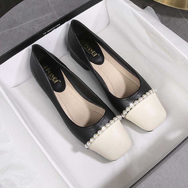 casual shallow middle heel square toe single shoes women's korean version color matching thick heel grandma shoes evening wind pearl ma, Black
casual shallow middle heel square toe single shoes women's korean version color matching thick heel grandma shoes evening wind pearl ma, Black