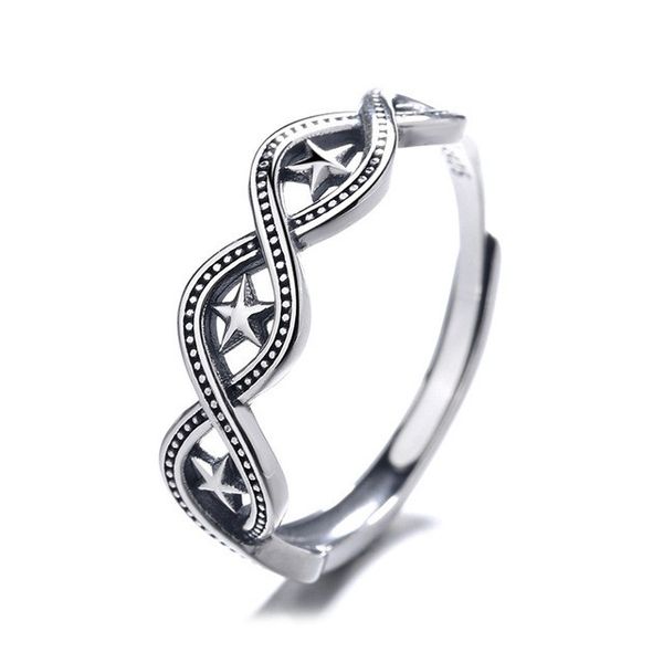 925 sterling silver star cross twitted ring for women vintage adjustable geometry knitted finger rings female romantic valentines gift
925 sterling silver star cross twitted ring for women vintage adjustable geometry knitted finger rings female romantic valentines gift