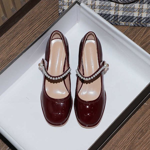new style versatile pearl gentle wind shallow french mary jane single shoes women thick heels elegant commuter high heels, Black
new style versatile pearl gentle wind shallow french mary jane single shoes women thick heels elegant commuter high heels, Black