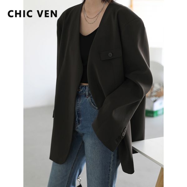 womens suits blazers chic ven solid loose casual vneck buttonless split long sleeve suit coat female office lady spring autumn 230202, White;black
womens suits blazers chic ven solid loose casual vneck buttonless split long sleeve suit coat female office lady spring autumn 230202, White;black