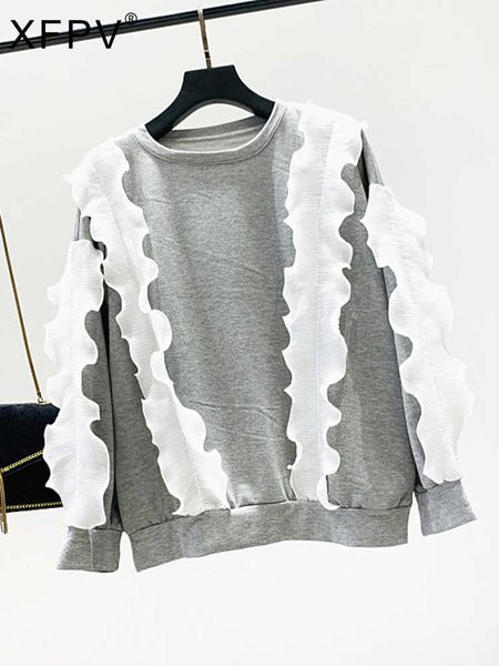 women's hoodies sweatshirts xfpv women stitched sweatshirt pleated fungus flounced loose o-neck y2k ladies sweet korea girl's summ, Black
women's hoodies sweatshirts xfpv women stitched sweatshirt pleated fungus flounced loose o-neck y2k ladies sweet korea girl's summ, Black