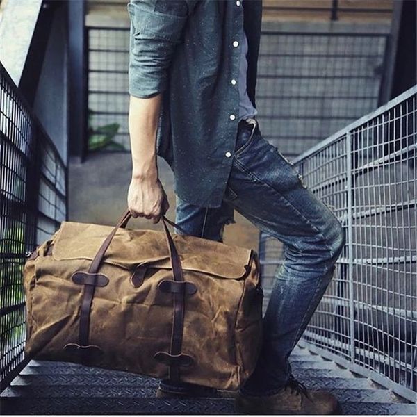 duffel bags waxed canvas travel duffle large capacity wateproof weekend vintage style men business trip tote 230202
duffel bags waxed canvas travel duffle large capacity wateproof weekend vintage style men business trip tote 230202