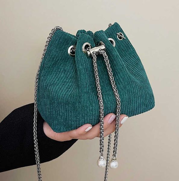 fashion green drawstring women corduroy bucket bag ladies luxury shoulder s retro style chain crossbody for 230202
fashion green drawstring women corduroy bucket bag ladies luxury shoulder s retro style chain crossbody for 230202
