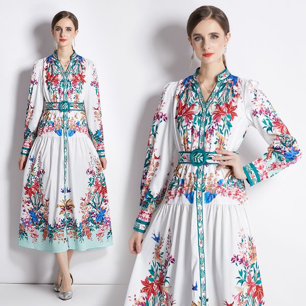 2023 women floral print designer dresses long sleeve mock neck slim a-line maxi dress for special occasion spring autumn party dinner ladies, Black;gray
2023 women floral print designer dresses long sleeve mock neck slim a-line maxi dress for special occasion spring autumn party dinner ladies, Black;gray