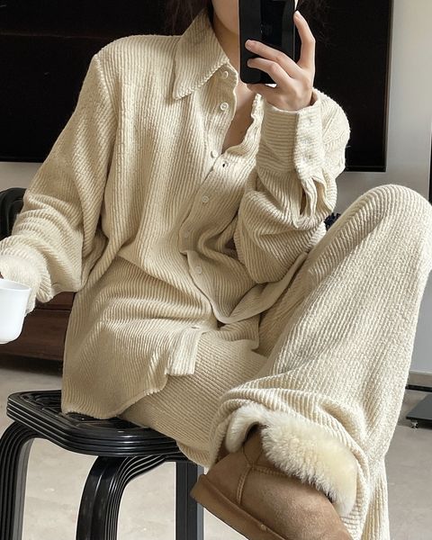 womens two piece pants vintage corduroysolid color lapel soft long sleeve loose shirt and high waist relaxed wide leg casual 230202, White
womens two piece pants vintage corduroysolid color lapel soft long sleeve loose shirt and high waist relaxed wide leg casual 230202, White