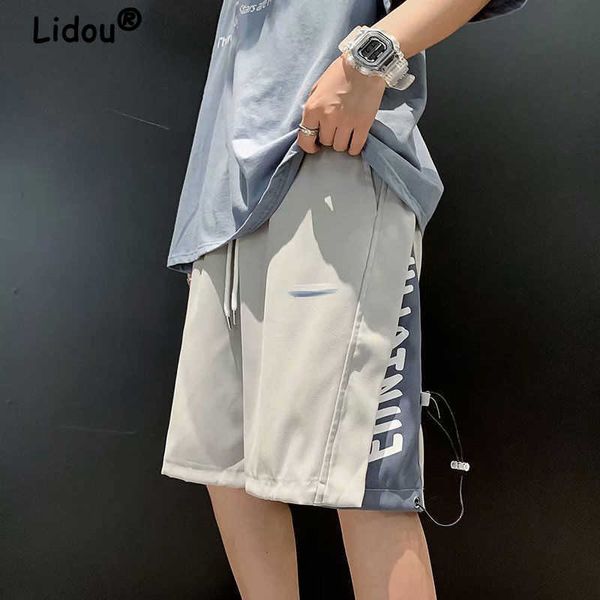 men's shorts handsome casual sports waist drawstring fake two piece male wide leg summer loose printing man trousers 2022 y2302, White;black
men's shorts handsome casual sports waist drawstring fake two piece male wide leg summer loose printing man trousers 2022 y2302, White;black