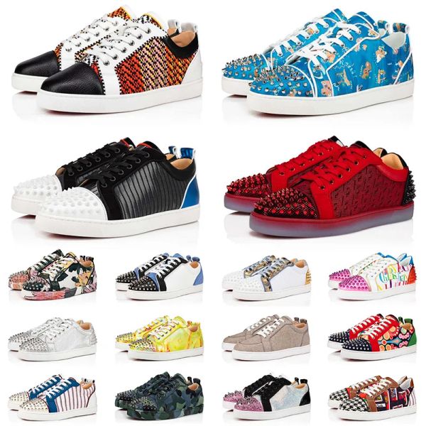 with box designer christians shoes studded spikes ss casual shoes designer men women 2022 low leather suede glitter loaf cf, Black
with box designer christians shoes studded spikes ss casual shoes designer men women 2022 low leather suede glitter loaf cf, Black