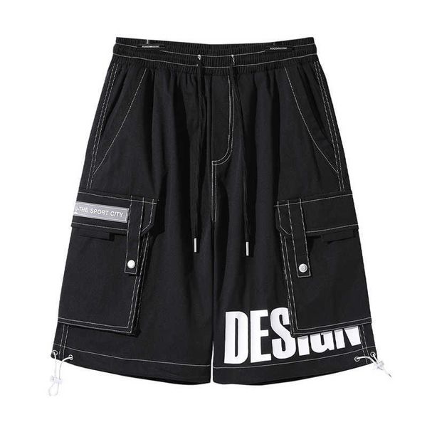 men's shorts harajuku streetwear black casual homme side-pockets bermuda hip hop cargo knee length short pants y2302, White;black
men's shorts harajuku streetwear black casual homme side-pockets bermuda hip hop cargo knee length short pants y2302, White;black