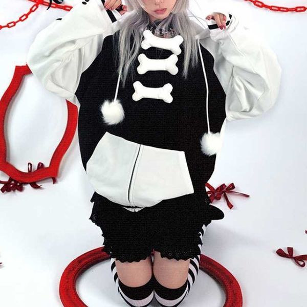 women's hoodies sweatshirts gothic zip up hoodie women winter harajuku fashion thick warm streetwear long sleeve loose clothing mingliu, Black
women's hoodies sweatshirts gothic zip up hoodie women winter harajuku fashion thick warm streetwear long sleeve loose clothing mingliu, Black