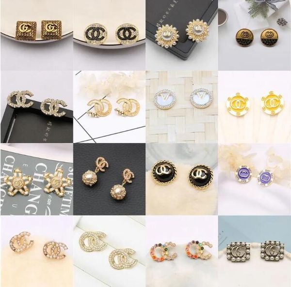 lots 18k gold plated luxury designers letters stud geometric famous women tassels crystal rhinestone pearl earring wedding party jewelry, Golden;silver
lots 18k gold plated luxury designers letters stud geometric famous women tassels crystal rhinestone pearl earring wedding party jewelry, Golden;silver