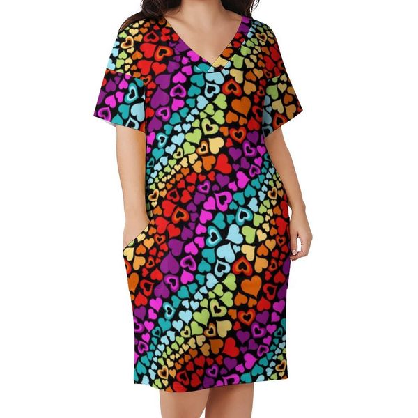 plus size dresses rainbow love hearts size valentine street style casual woman summer v neck elegant gift 230202, Black
plus size dresses rainbow love hearts size valentine street style casual woman summer v neck elegant gift 230202, Black