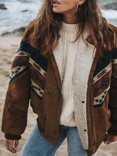 womens jackets casual patchwork long sleeve lambswool coat loose button cotton brown striped autumn winter streetwear female 230202, Black;brown
womens jackets casual patchwork long sleeve lambswool coat loose button cotton brown striped autumn winter streetwear female 230202, Black;brown