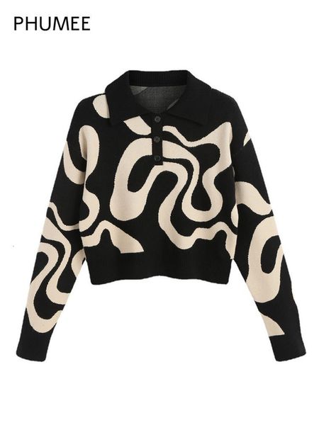 women's sweaters phumee high street y2k button swirl pattern long sleeve knit sweater women casual turn down collar loose pullover knit, White;black
women's sweaters phumee high street y2k button swirl pattern long sleeve knit sweater women casual turn down collar loose pullover knit, White;black