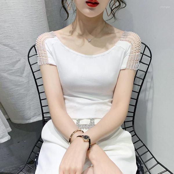 women's t collarbone off-the-shoulder one-shoulder summer style diamond t-shirt tide, White
women's t collarbone off-the-shoulder one-shoulder summer style diamond t-shirt tide, White