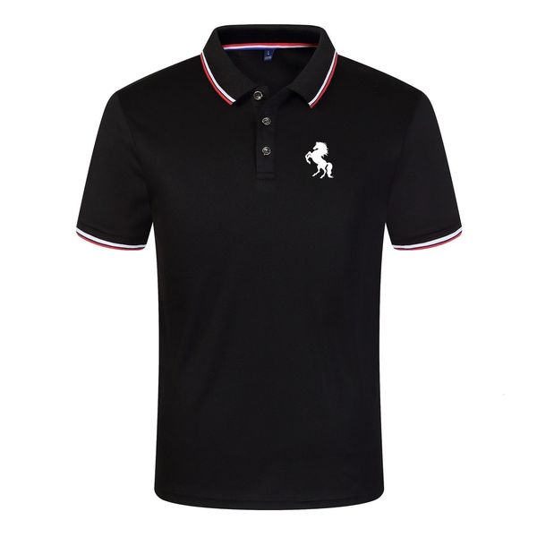 men's polos clothes slim short sleeve polo shirt 230202, White;black
