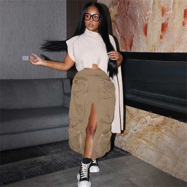 spring designer 2023 new women skirts solid color high waist zip splice large pocket loose heavy workwear dress s-xl, Black
spring designer 2023 new women skirts solid color high waist zip splice large pocket loose heavy workwear dress s-xl, Black