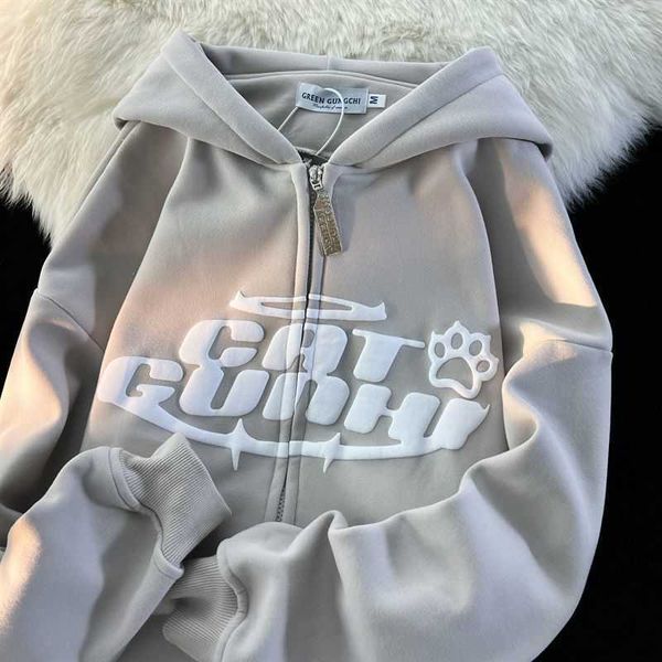 women's hoodies sweatshirts american-style letter print y2k street fashion lazy wind couple casual loose zipper cardigan y2302, Black
women's hoodies sweatshirts american-style letter print y2k street fashion lazy wind couple casual loose zipper cardigan y2302, Black
