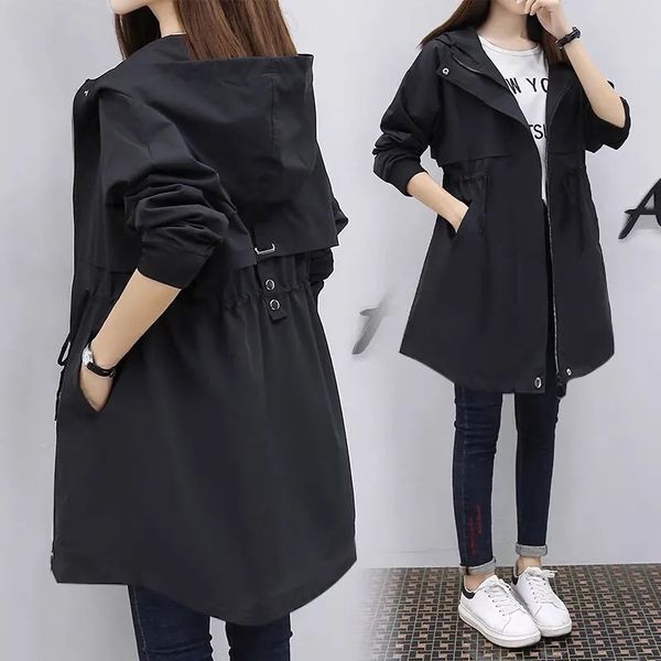 women's trench coats spring autumn women jacket hooded causal windbreaker female basic jackets coats long sleeve zipper loose outwear, Tan;black
women's trench coats spring autumn women jacket hooded causal windbreaker female basic jackets coats long sleeve zipper loose outwear, Tan;black