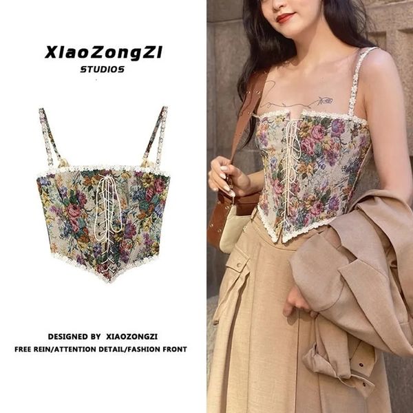 women's tanks camis vintage print halter bandage women elegant designer floral corset party club ladies slim 230202, White
women's tanks camis vintage print halter bandage women elegant designer floral corset party club ladies slim 230202, White