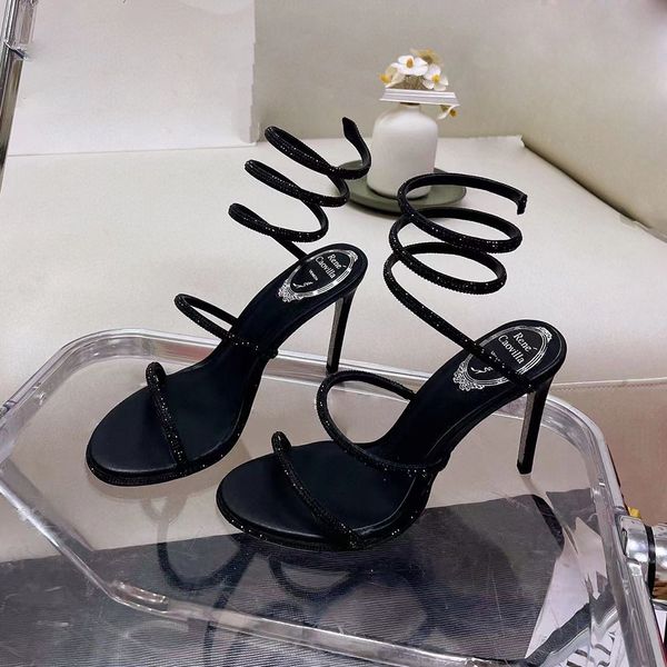 stiletto snake strass rhinestone sandals rene caovilla cleo 95mm evening shoes women's high heels ankle wraparound factory shoe with bo, Black
stiletto snake strass rhinestone sandals rene caovilla cleo 95mm evening shoes women's high heels ankle wraparound factory shoe with bo, Black