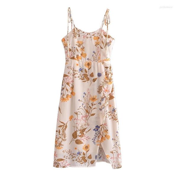 women elastic back hem split sling dresses vintage france floral print adjust lacing up spaghetti strap midi dress, Black;gray
women elastic back hem split sling dresses vintage france floral print adjust lacing up spaghetti strap midi dress, Black;gray