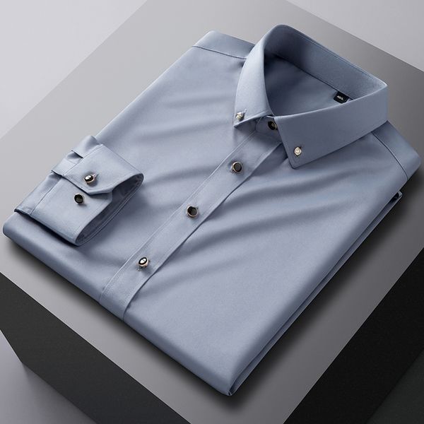 men's casual shirts solid color comfortable soft business fashion mulberry silk fabric long sleeve male 230202, White;black
men's casual shirts solid color comfortable soft business fashion mulberry silk fabric long sleeve male 230202, White;black