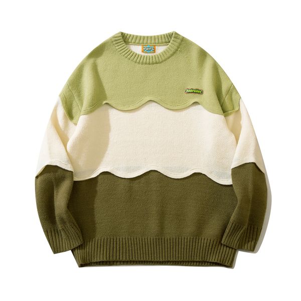 women's sweaters jaykoo patchwork jacquard weaving loose neutral twist simple contrast color wave stitching hand crochet design knit sw, White;black
women's sweaters jaykoo patchwork jacquard weaving loose neutral twist simple contrast color wave stitching hand crochet design knit sw, White;black