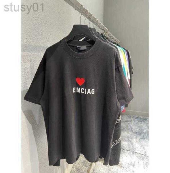 23sss designer balencigas women t shirt tide brand ins net red same tanabata valentine's day limited couple embroidery love round neck, White;black
23sss designer balencigas women t shirt tide brand ins net red same tanabata valentine's day limited couple embroidery love round neck, White;black