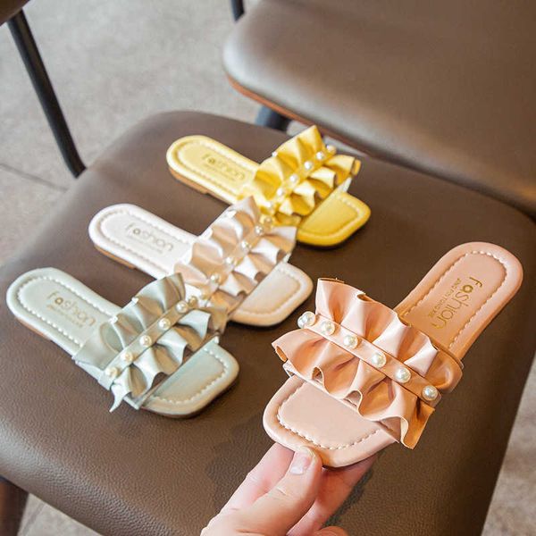 girls summer children beach kid slide outdoor indoor girl prince houe slipper ruffle pleated with pearl 0203, Black;grey
girls summer children beach kid slide outdoor indoor girl prince houe slipper ruffle pleated with pearl 0203, Black;grey