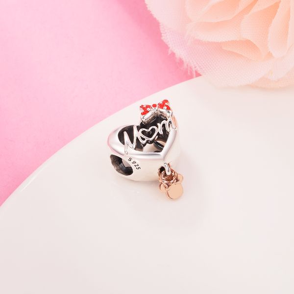 925 sterling silver two-tone mum heart bead fits european jewelry pandora style charm bracelets, Black
925 sterling silver two-tone mum heart bead fits european jewelry pandora style charm bracelets, Black
