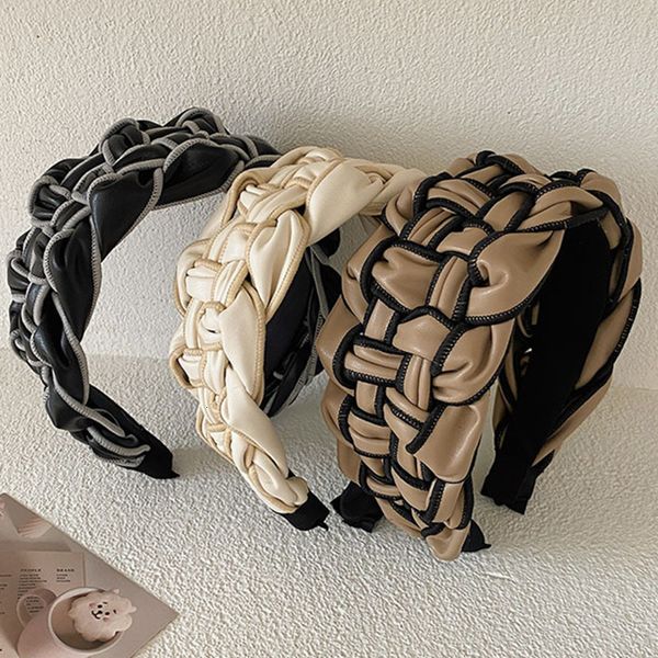 headbands winter imitation leather woven wide side headband fashion hair accessories women trend casual plaid bands band girl 230202, Silver
headbands winter imitation leather woven wide side headband fashion hair accessories women trend casual plaid bands band girl 230202, Silver