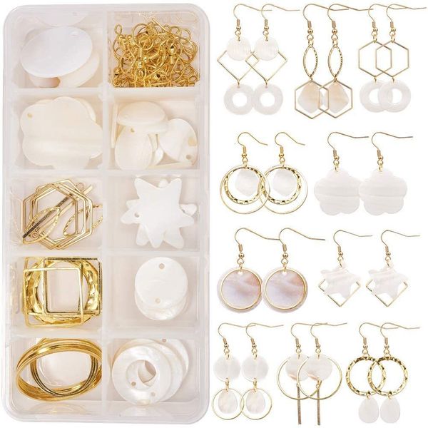 wedding jewelry sets 10 pairs shell geometric dangle earring making kit with flower star flat round pendants linking rings hook 230203, Slivery;golden
wedding jewelry sets 10 pairs shell geometric dangle earring making kit with flower star flat round pendants linking rings hook 230203, Slivery;golden
