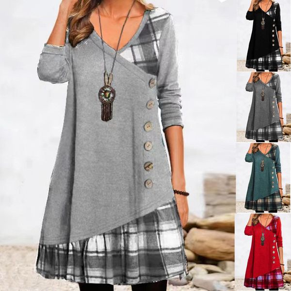 casual dresses elegant printed party for women autumn winter v neck stitching clothing buttons vintage long-sleeved pullover 230202, Black;gray
casual dresses elegant printed party for women autumn winter v neck stitching clothing buttons vintage long-sleeved pullover 230202, Black;gray