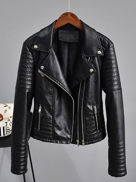 women's leather faux ftlzz autumn jacket women turndown collar pu motorcycle black punk coat female rivet zipper outerwear 230202
women's leather faux ftlzz autumn jacket women turndown collar pu motorcycle black punk coat female rivet zipper outerwear 230202