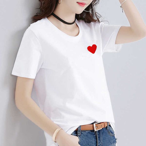 designer luxury play classic fashion versatile comfort pure cotton white short-sleeved love embroidery men and women's lovers t-shirt s, Black;brown
designer luxury play classic fashion versatile comfort pure cotton white short-sleeved love embroidery men and women's lovers t-shirt s, Black;brown