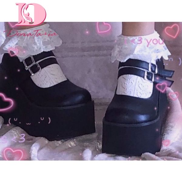 dress shoes doratasia brand female lolita cute mary janes pumps platform wedges high heels women's pumps sweet gothic punk shoes woman, Black
dress shoes doratasia brand female lolita cute mary janes pumps platform wedges high heels women's pumps sweet gothic punk shoes woman, Black