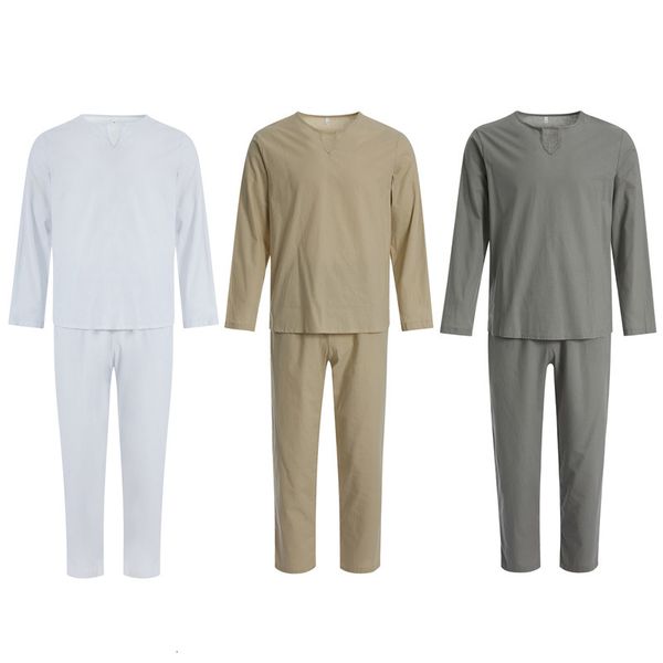 men's sleepwear men 2pcs pajamas sets casual loose solid color male oneck pullover elastic waist pants tracksuit loungewear 230202, Black;brown
men's sleepwear men 2pcs pajamas sets casual loose solid color male oneck pullover elastic waist pants tracksuit loungewear 230202, Black;brown