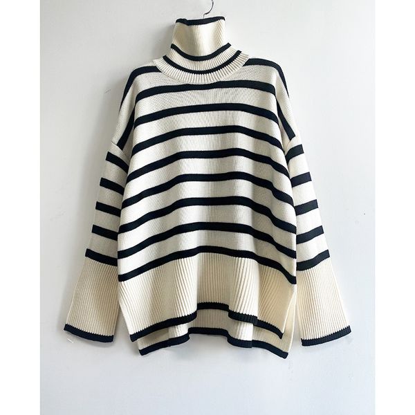 women's sweaters totem brand wool cotton with stripe design women luxury lady dropped shoulder 230203, White;black
women's sweaters totem brand wool cotton with stripe design women luxury lady dropped shoulder 230203, White;black