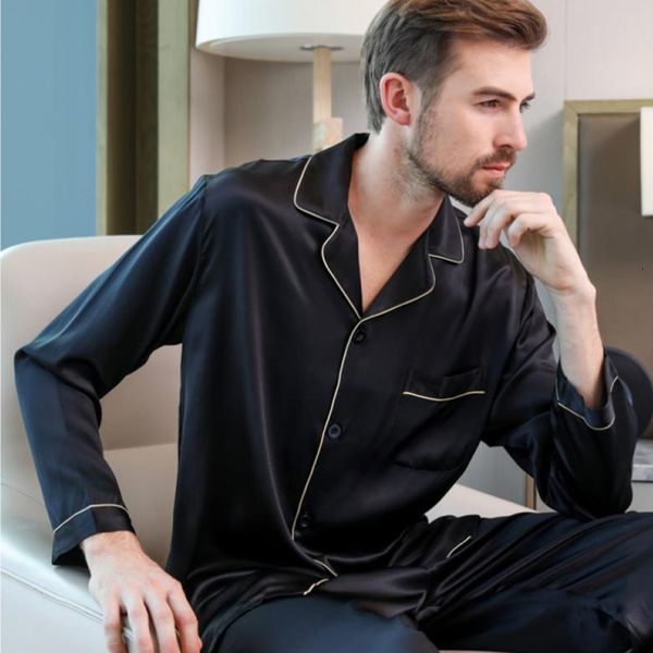 men's sleepwear suo chao s8xl silk satin pajamas sets for long sleeve lapel cardigan trousers comfortable pyjamas homewear 230202, Black;brown
men's sleepwear suo chao s8xl silk satin pajamas sets for long sleeve lapel cardigan trousers comfortable pyjamas homewear 230202, Black;brown