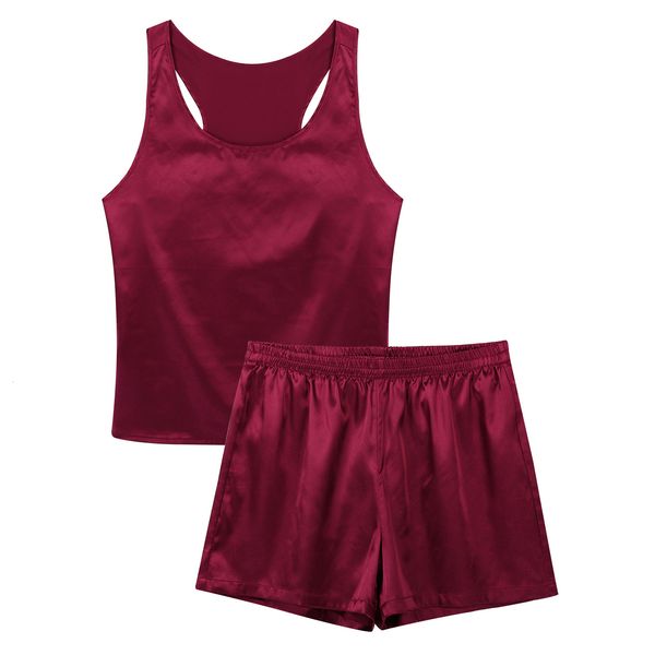 men's sleepwear msemis mens satin pajamas set nightwear sleeveless tank with shorts nightclothes summer nightgown loungewear 230202, Black;brown
men's sleepwear msemis mens satin pajamas set nightwear sleeveless tank with shorts nightclothes summer nightgown loungewear 230202, Black;brown