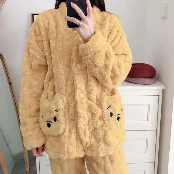 women's sleepwear autumn and winter cartoon casual cute loungewear students thickened longsleeved facecloth pajamas can be worn outside, Black;red
women's sleepwear autumn and winter cartoon casual cute loungewear students thickened longsleeved facecloth pajamas can be worn outside, Black;red