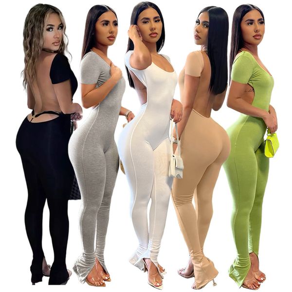 women's jumpsuits rompers echoine women solid backless slit flared long pants bodysuits short sleeve jumpsuits fasion club party overal, Black;white
women's jumpsuits rompers echoine women solid backless slit flared long pants bodysuits short sleeve jumpsuits fasion club party overal, Black;white