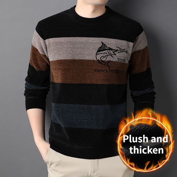 men's sweaters plush thickened knitwear fashion casual chenille warm sweater mens clothes 230203, White;black
men's sweaters plush thickened knitwear fashion casual chenille warm sweater mens clothes 230203, White;black