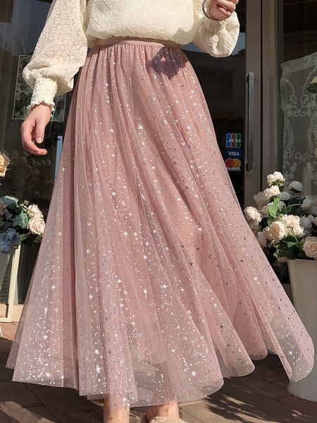 skirts heydress autumn winter women elegant sequined stars mesh midi fashion lady streetwear high waist tulle solid bottom 230202, Black
skirts heydress autumn winter women elegant sequined stars mesh midi fashion lady streetwear high waist tulle solid bottom 230202, Black