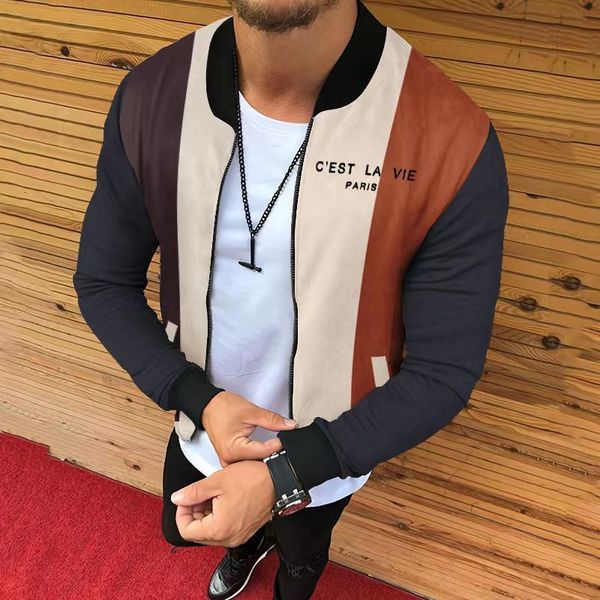 mens jackets spring autumn fashion slim letter printing coat clothing casual oneck zipper 230203, Black;brown
mens jackets spring autumn fashion slim letter printing coat clothing casual oneck zipper 230203, Black;brown
